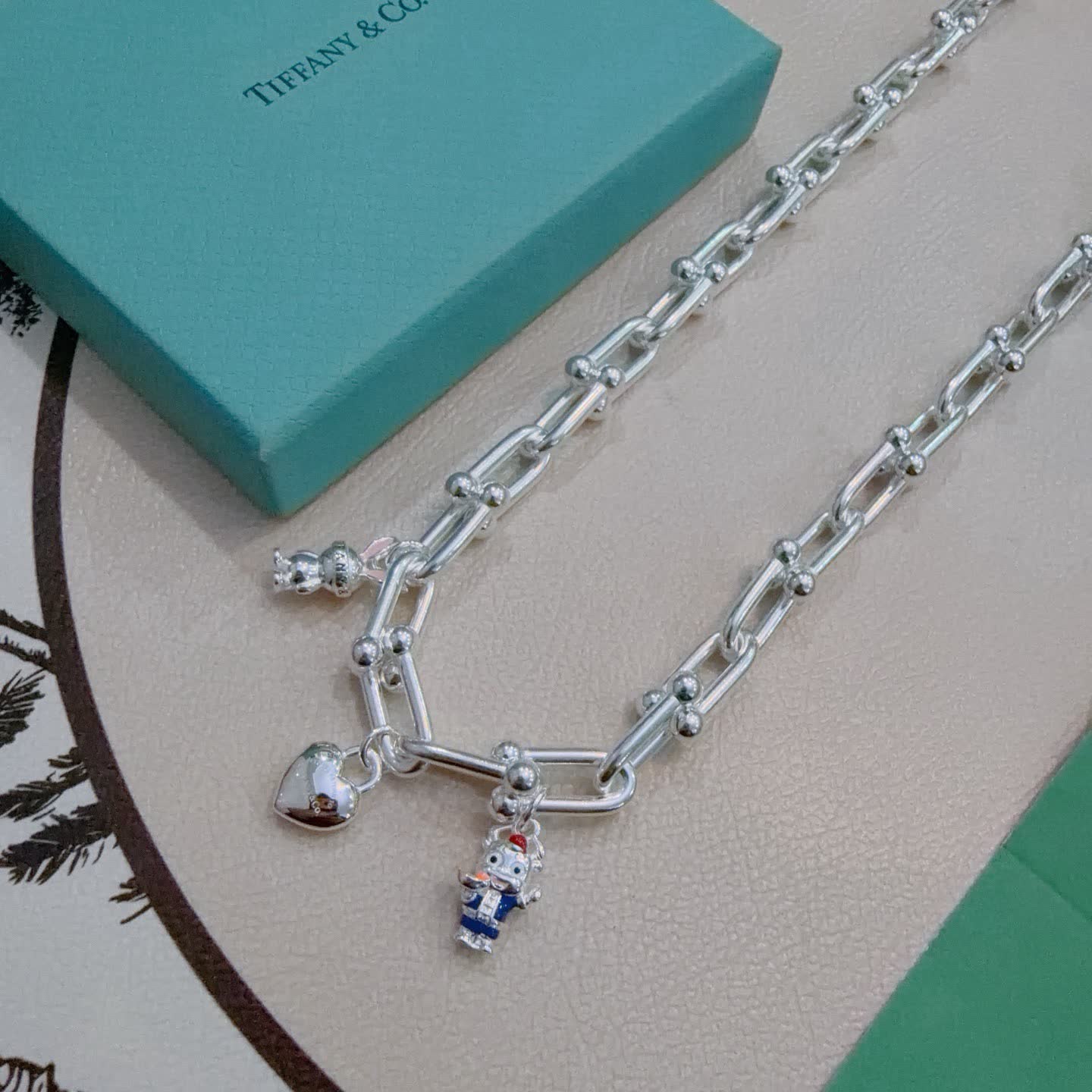 Tiffany & Co. Silver Link Necklace with Charms
